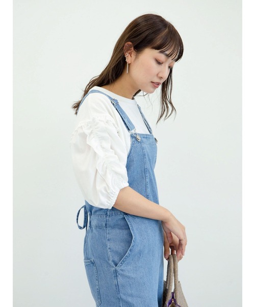 Sugar spoon（シュガースプーン）の「・SUGAR SPOON デニムレースアップサロペット＊（サロペット/オーバーオール・レディース・ブラック/インディゴブルー/ライトインディゴブルー・FREE）」の8枚目の写真