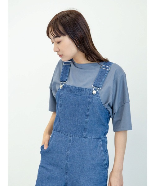 Sugar spoon（シュガースプーン）の「・SUGAR SPOON デニムレースアップサロペット＊（サロペット/オーバーオール・レディース・ブラック/インディゴブルー/ライトインディゴブルー・FREE）」の10枚目の写真