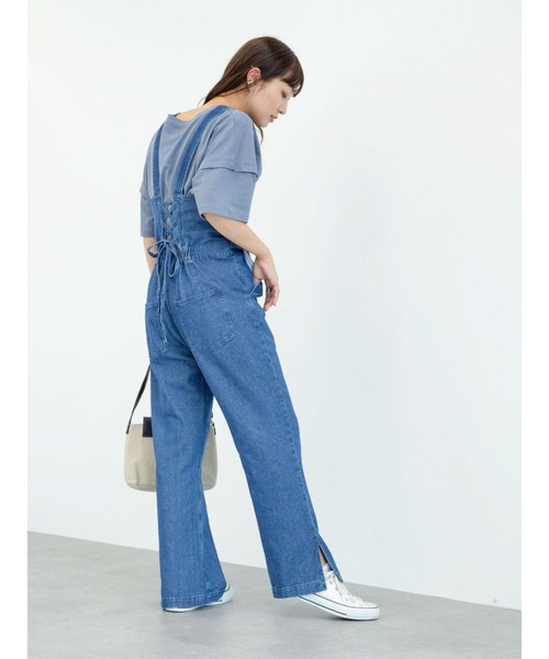 Sugar spoon（シュガースプーン）の「・SUGAR SPOON デニムレースアップサロペット＊（サロペット/オーバーオール・レディース・ブラック/インディゴブルー/ライトインディゴブルー・FREE）」の18枚目の写真