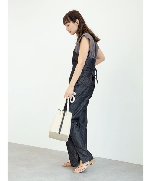 Sugar spoon（シュガースプーン）の「・SUGAR SPOON デニムレースアップサロペット＊（サロペット/オーバーオール・レディース・ブラック/インディゴブルー/ライトインディゴブルー・FREE）」の21枚目の写真