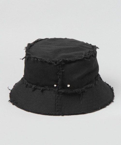 HARE（ハレ）の「クラッシュバケットハット(HARE)（ハット・レディース・ブラック/アイボリー・FREE）」の3枚目の写真