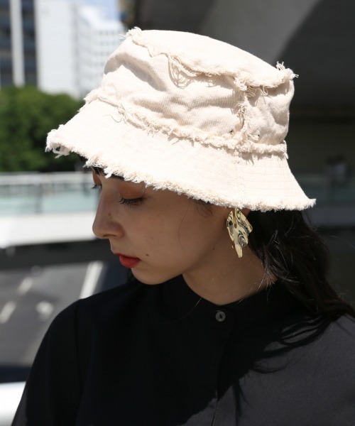 HARE（ハレ）の「クラッシュバケットハット(HARE)（ハット・レディース・ブラック/アイボリー・FREE）」の14枚目の写真