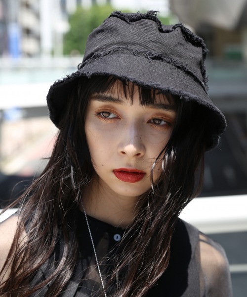 HARE（ハレ）の「クラッシュバケットハット(HARE)（ハット・レディース・ブラック/アイボリー・FREE）」の17枚目の写真