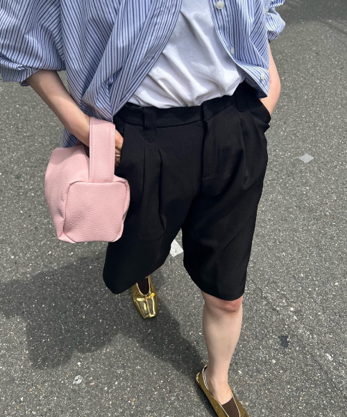 chuclla（チュクラ）の「ジョーゼット セットアップ ハーフパンツ je-101 chw1541（その他パンツ・レディース・ブラック/モカ・L/M/S）」の2枚目の写真