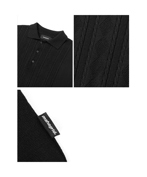 mahagrid ケーブルニットポロ stussyインスパイア