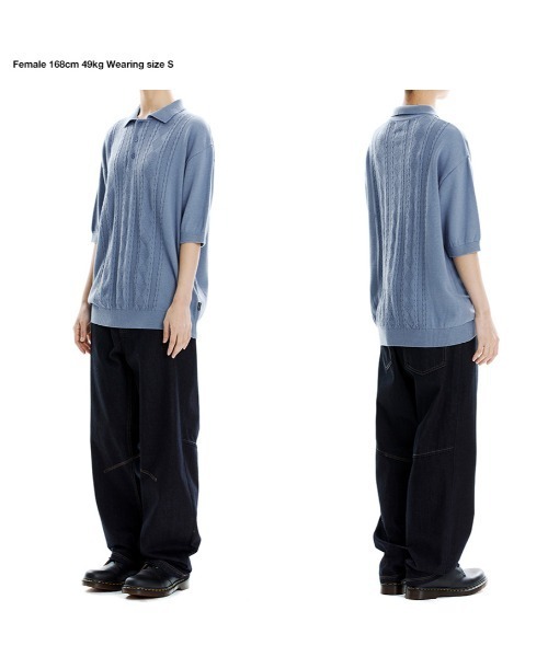 mahagrid】CABLE KNIT POLO / マハグリッド ケーブル ニット