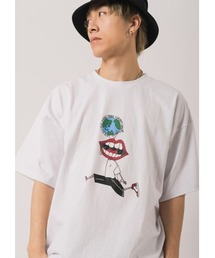【RE730】なみおくん×地球儀プリントビッグシルエットTシャツ
