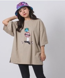 RE730（アールイーセブンサーティー）の「【RE730】なみおくん×地球儀プリントビッグシルエットTシャツ（Tシャツ/カットソー）」