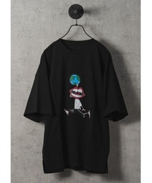 RE730（アールイーセブンサーティー）の「【RE730】なみおくん×地球儀プリントビッグシルエットTシャツ（Tシャツ/カットソー）」