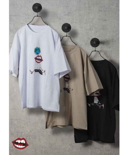RE730(アールイーセブンサーティー)の「【RE730】なみおくん×地球儀プリントビッグシルエットTシャツ(Tシャツ/カットソー・メンズ・アッシュグレー/ブラック/オフホワイト・MEDIUM/LARGE)」の21枚目の写真