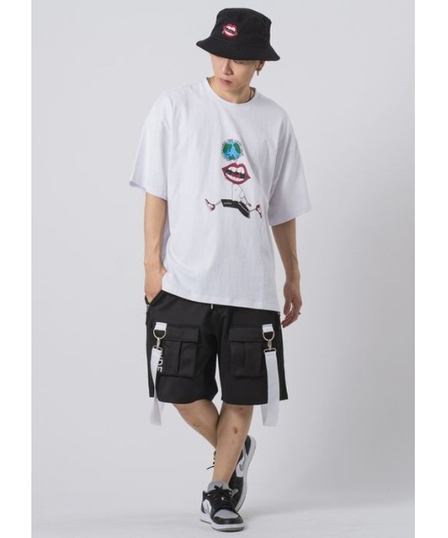RE730(アールイーセブンサーティー)の「【RE730】なみおくん×地球儀プリントビッグシルエットTシャツ(Tシャツ/カットソー・メンズ・アッシュグレー/ブラック/オフホワイト・MEDIUM/LARGE)」の14枚目の写真