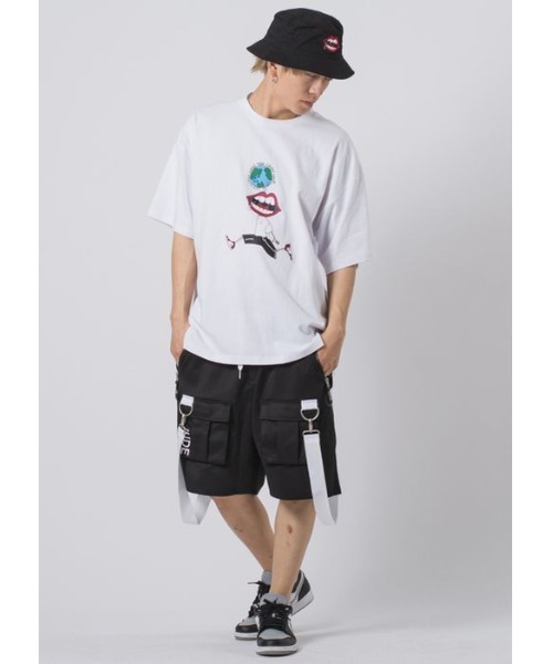 RE730(アールイーセブンサーティー)の「【RE730】なみおくん×地球儀プリントビッグシルエットTシャツ(Tシャツ/カットソー・メンズ・アッシュグレー/ブラック/オフホワイト・MEDIUM/LARGE)」の10枚目の写真