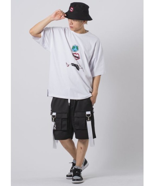 RE730(アールイーセブンサーティー)の「【RE730】なみおくん×地球儀プリントビッグシルエットTシャツ(Tシャツ/カットソー・メンズ・アッシュグレー/ブラック/オフホワイト・MEDIUM/LARGE)」の12枚目の写真