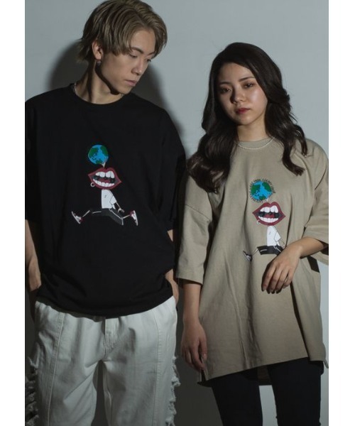 RE730(アールイーセブンサーティー)の「【RE730】なみおくん×地球儀プリントビッグシルエットTシャツ(Tシャツ/カットソー・メンズ・アッシュグレー/ブラック/オフホワイト・MEDIUM/LARGE)」の17枚目の写真