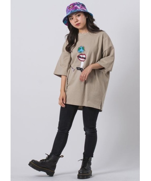 RE730(アールイーセブンサーティー)の「【RE730】なみおくん×地球儀プリントビッグシルエットTシャツ(Tシャツ/カットソー・メンズ・アッシュグレー/ブラック/オフホワイト・MEDIUM/LARGE)」の22枚目の写真