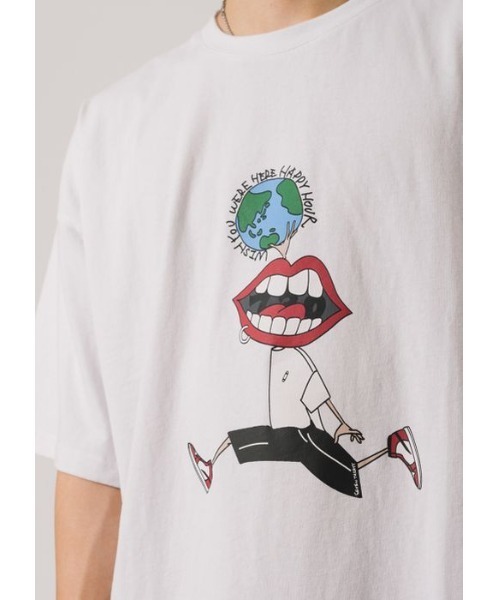 RE730(アールイーセブンサーティー)の「【RE730】なみおくん×地球儀プリントビッグシルエットTシャツ(Tシャツ/カットソー・メンズ・アッシュグレー/ブラック/オフホワイト・MEDIUM/LARGE)」の16枚目の写真