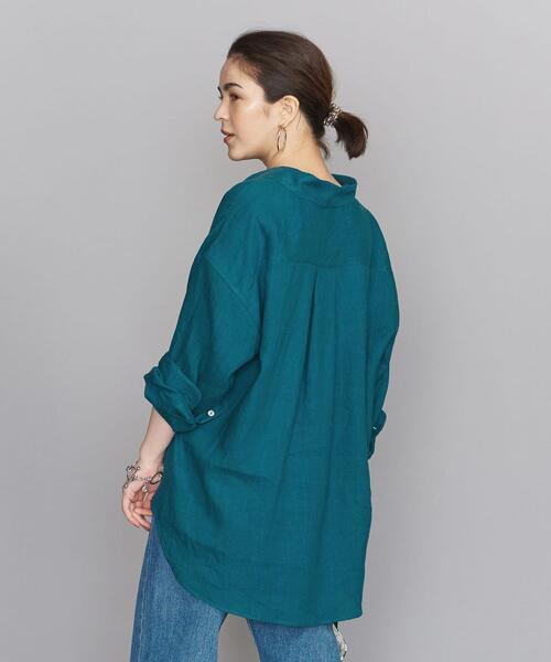 BEAUTY&YOUTH UNITED ARROWS（ビューティーアンドユースユナイテッドアローズ）の「BY 麻2WAYレギュラーカラーシャツ -ウォッシャブル-（シャツ/ブラウス・レディース・ベージュ/ブラック/ターコイズブルー・FREE）」の9枚目の写真