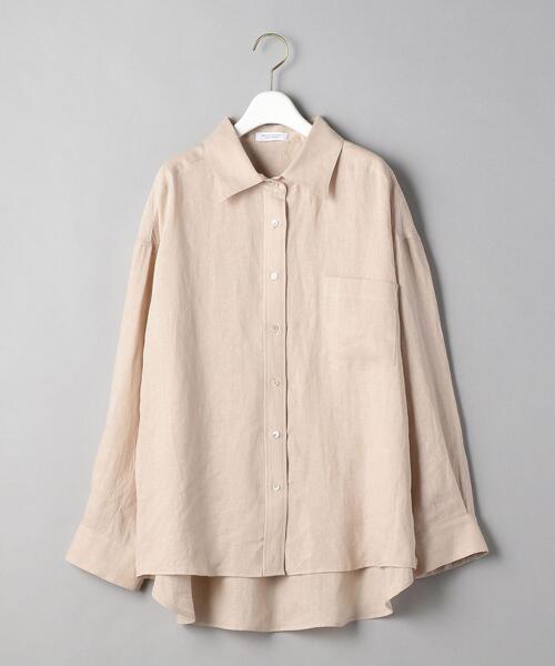 BEAUTY&YOUTH UNITED ARROWS（ビューティーアンドユースユナイテッドアローズ）の「BY 麻2WAYレギュラーカラーシャツ -ウォッシャブル-（シャツ/ブラウス・レディース・ベージュ/ブラック/ターコイズブルー・FREE）」の14枚目の写真