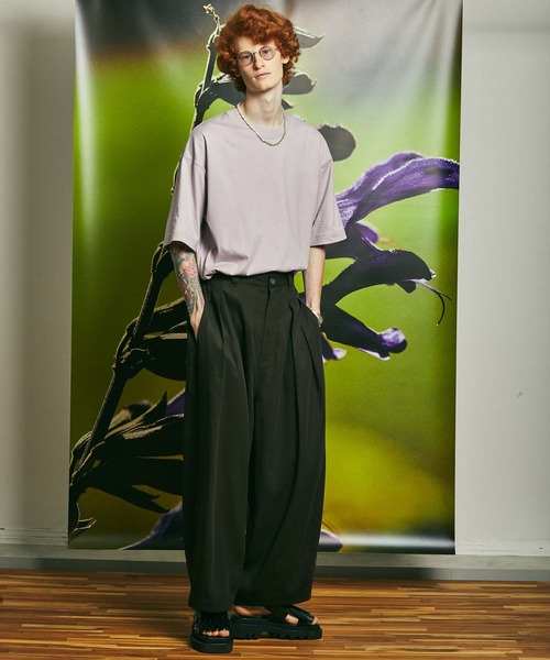 MAISON SPECIAL(メゾンスペシャル)の「《ユニセックスアイテム》60/3ハイゲージ天竺オーバーサイズTシャツ 【MAISON SPECIAL/メゾンスペシャル】(Tシャツ/カットソー・メンズ・チャコールグレー/グレイッシュベージュ/ブルー/ライトブルー/ラベンダー/ピンク・44/46/48)」の14枚目の写真