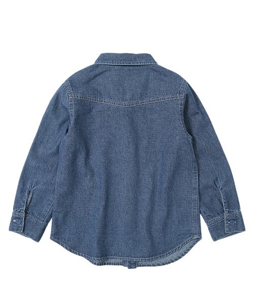 devirock（デビロック）の「デニム長袖シャツ（シャツ/ブラウス・キッズ・サックスブルー/ネイビー・110cm/130cm/140cm/120cm/100cm/150cm/160cm）」の5枚目の写真
