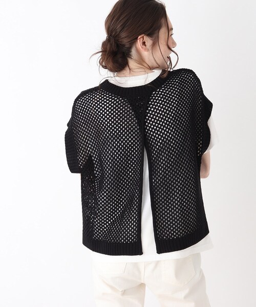 Cutie Blonde（キューティーブロンド）の「◆【2点セット】後ろあきメッシュベストセット（その他トップス・レディース・ブラック/ブルー/ベージュ・03/02）」の2枚目の写真