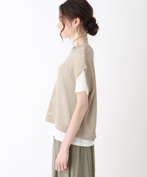 Cutie Blonde（キューティーブロンド）の「◆【2点セット】後ろあきメッシュベストセット（その他トップス・レディース・ブラック/ブルー/ベージュ・03/02）」の5枚目の写真