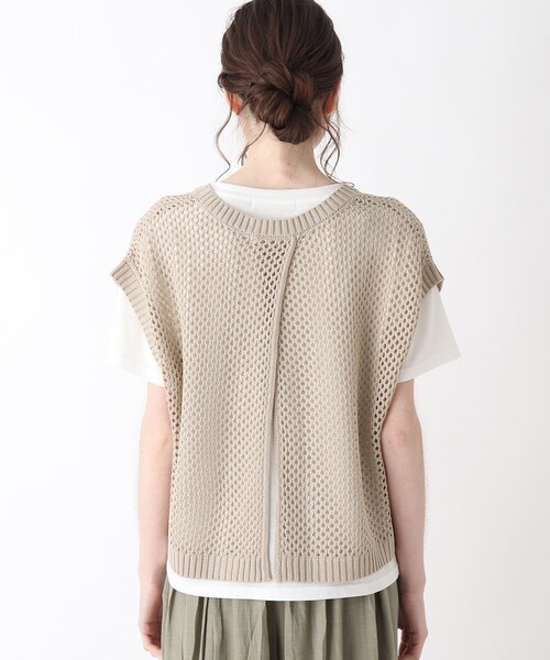 Cutie Blonde（キューティーブロンド）の「◆【2点セット】後ろあきメッシュベストセット（その他トップス・レディース・ブラック/ブルー/ベージュ・03/02）」の6枚目の写真