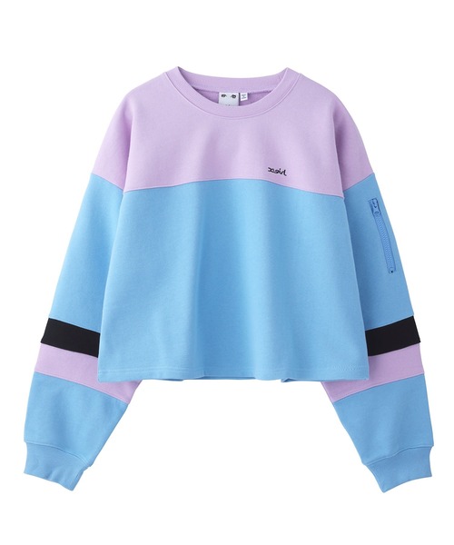 X-girl（エックスガール）の「CROPPED SWEAT TOP（スウェット・レディース・ライトブルー/ブラック/ベージュ・S/M）」の19枚目の写真