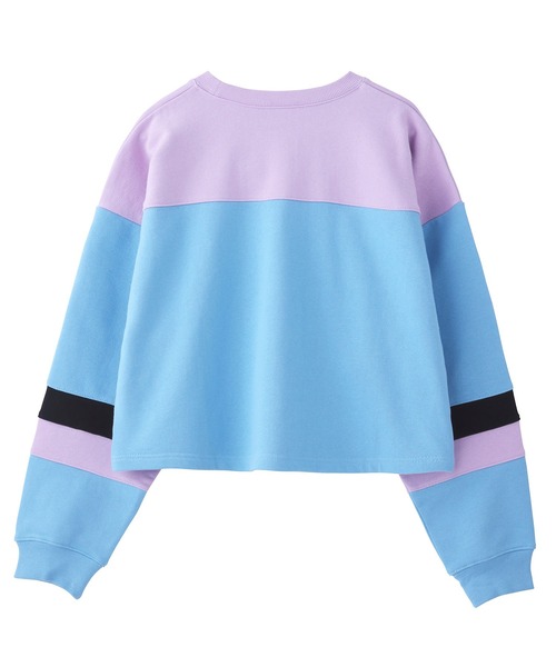 X-girl（エックスガール）の「CROPPED SWEAT TOP（スウェット・レディース・ライトブルー/ブラック/ベージュ・S/M）」の9枚目の写真