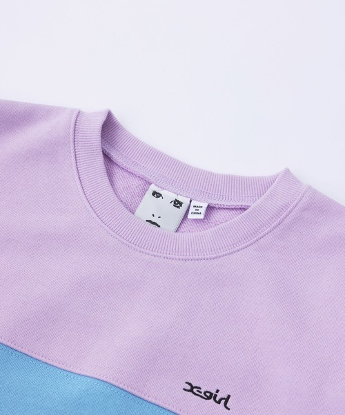 X-girl（エックスガール）の「CROPPED SWEAT TOP（スウェット・レディース・ライトブルー/ブラック/ベージュ・S/M）」の10枚目の写真