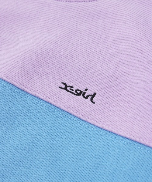 X-girl（エックスガール）の「CROPPED SWEAT TOP（スウェット・レディース・ライトブルー/ブラック/ベージュ・S/M）」の11枚目の写真