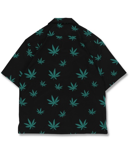 SPINNS（スピンズ）の「【ゆったりシルエット】リーフ総柄デザイン 半袖オープンカラーシャツ（シャツ/ブラウス・メンズ・ホワイト/ブラック・ONESIZE）」の18枚目の写真