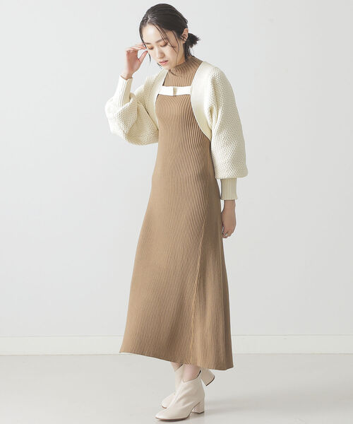 BEAMS LIGHTS（ビームスライツ）の「BEAMS LIGHTS / カノコ ボレロ（カーディガン/ボレロ・レディース・ブラック/ホワイト系その他5・ONE SIZE）」の5枚目の写真