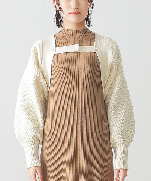 BEAMS LIGHTS（ビームスライツ）の「BEAMS LIGHTS / カノコ ボレロ（カーディガン/ボレロ・レディース・ブラック/ホワイト系その他5・ONE SIZE）」の9枚目の写真