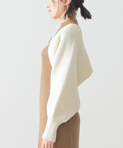 BEAMS LIGHTS（ビームスライツ）の「BEAMS LIGHTS / カノコ ボレロ（カーディガン/ボレロ・レディース・ブラック/ホワイト系その他5・ONE SIZE）」の10枚目の写真