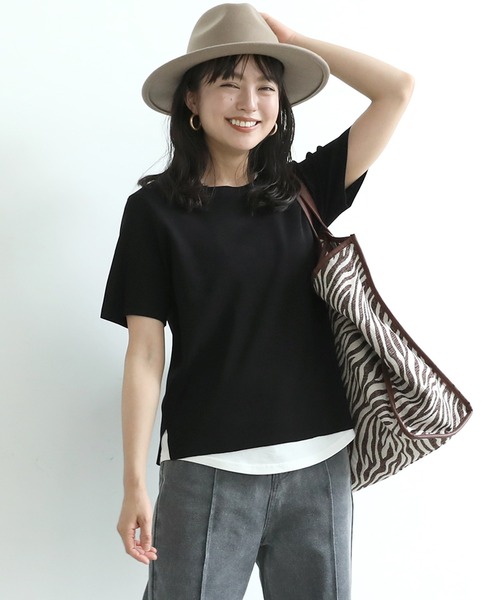 coca(coca)(コカ)の「ボックスニット(Tシャツ/カットソー・レディース・ブラック/パープル/ネイビー/グレー系その他・M/L)」の3枚目の写真