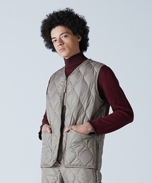 TAION | 【 TAION / タイオン 】【UNISEX】ミリタリージップ Vネックダウンベスト　TAION-001ZML DON(ベスト)