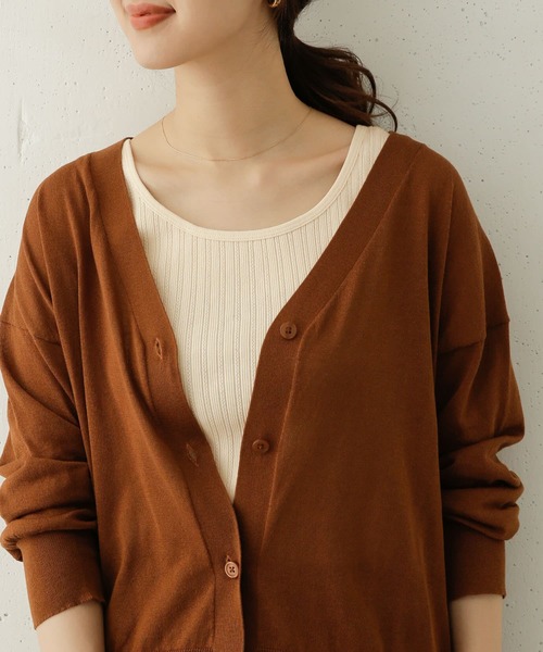 URBAN RESEARCH DOORS（アーバンリサーチドアーズ）の「アイレットテレコタンクトップ（タンクトップ・レディース・ナチュラル/ブラウン/ブラック・ONE）」の3枚目の写真