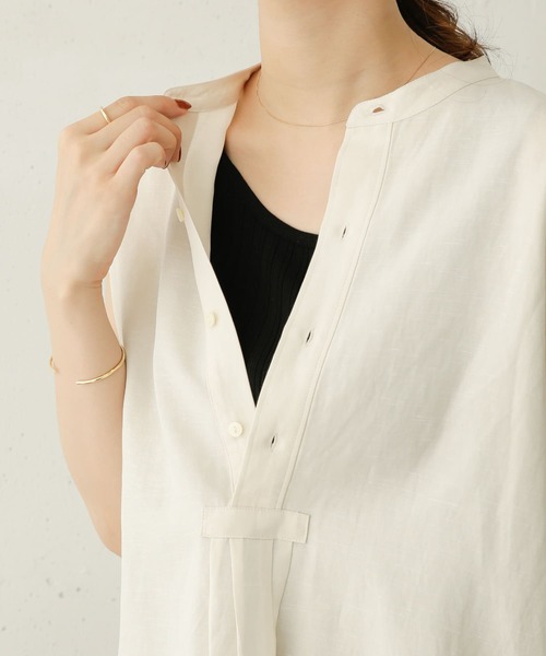 URBAN RESEARCH DOORS（アーバンリサーチドアーズ）の「アイレットテレコタンクトップ（タンクトップ・レディース・ナチュラル/ブラウン/ブラック・ONE）」の2枚目の写真