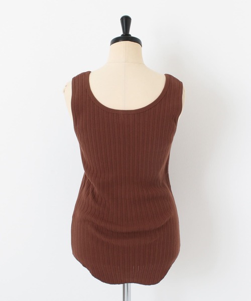 URBAN RESEARCH DOORS（アーバンリサーチドアーズ）の「アイレットテレコタンクトップ（タンクトップ・レディース・ナチュラル/ブラウン/ブラック・ONE）」の6枚目の写真