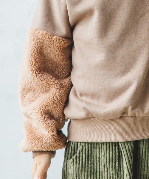 pairmanon（ペアマノン）の「【万能スウェット】ボア切替 ビッグシルエットトレーナー（スウェット・キッズ・ブラック/ブラウン/モカ/グレイッシュベージュ/ミント・140/150/90/100/110/120/130）」の17枚目の写真