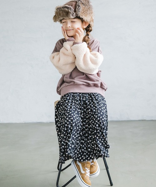 pairmanon（ペアマノン）の「【万能スウェット】ボア切替 ビッグシルエットトレーナー（スウェット・キッズ・ブラック/ブラウン/モカ/グレイッシュベージュ/ミント・140/150/90/100/110/120/130）」の11枚目の写真