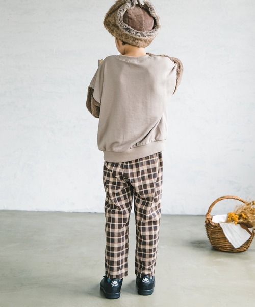 pairmanon（ペアマノン）の「【万能スウェット】ボア切替 ビッグシルエットトレーナー（スウェット・キッズ・ブラック/ブラウン/モカ/グレイッシュベージュ/ミント・140/150/90/100/110/120/130）」の7枚目の写真