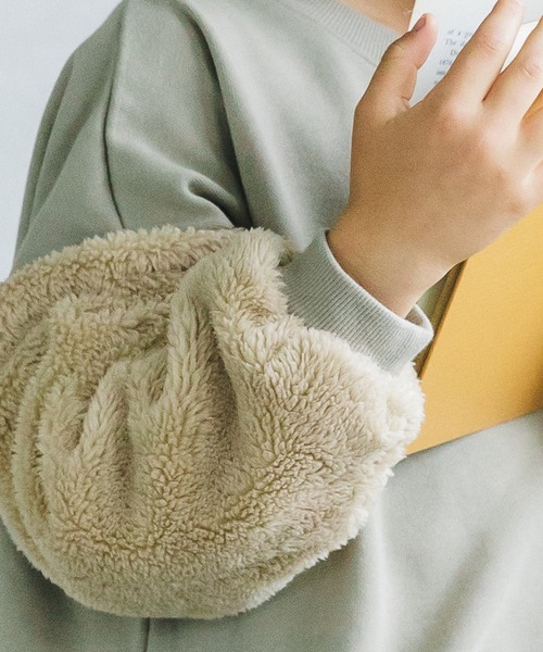 pairmanon（ペアマノン）の「【万能スウェット】ボア切替 ビッグシルエットトレーナー（スウェット・キッズ・ブラック/ブラウン/モカ/グレイッシュベージュ/ミント・140/150/90/100/110/120/130）」の15枚目の写真