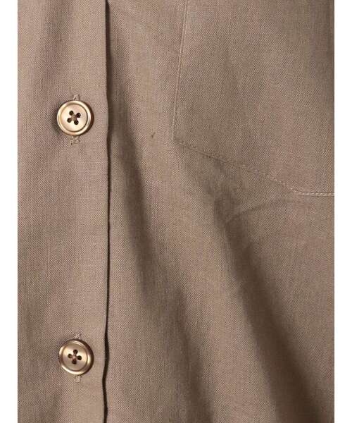 EVRIS（エヴリス）の「リネンブレンドオープンカラーシャツ（シャツ/ブラウス・レディース・ブラウン/アイボリー・FREE）」の20枚目の写真