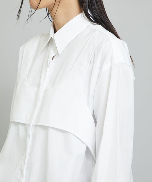 JOHN LAWRENCE SULLIVAN(ジョンローレンスサリバン)の「【JOHN LAWRENCE SULLIVAN(ジョンローレンスサリバン)】レイヤードシャツ 3D007-0221-16(シャツ/ブラウス・レディース・ホワイト・MEDIUM)」の7枚目の写真