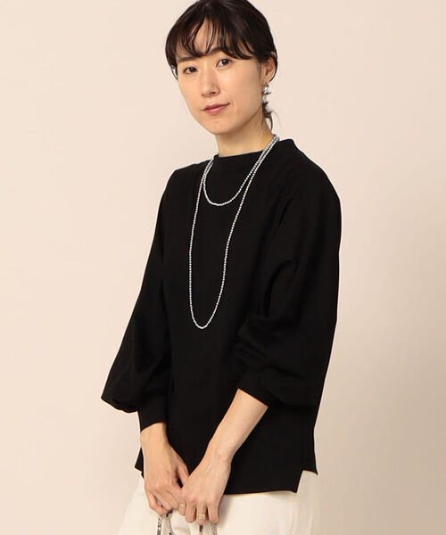 NOLLEY’S(ノーリーズ)の「ボトルネックトリコットプルオーバーカットソー(Tシャツ/カットソー・レディース・ブラック/オフホワイト/グリーン・38/36)」の3枚目の写真