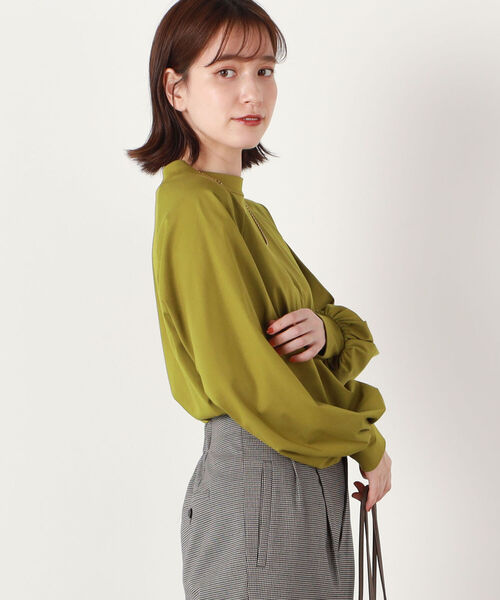 NOLLEY’S(ノーリーズ)の「ボトルネックトリコットプルオーバーカットソー(Tシャツ/カットソー・レディース・ブラック/オフホワイト/グリーン・38/36)」の7枚目の写真
