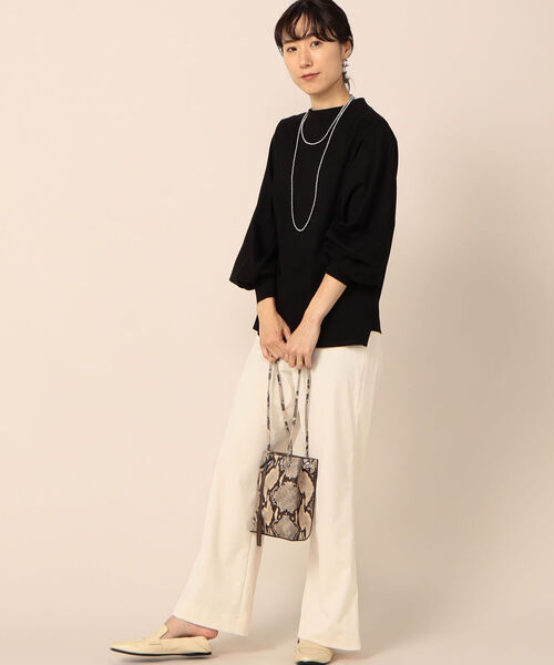 NOLLEY’S(ノーリーズ)の「ボトルネックトリコットプルオーバーカットソー(Tシャツ/カットソー・レディース・ブラック/オフホワイト/グリーン・38/36)」の8枚目の写真