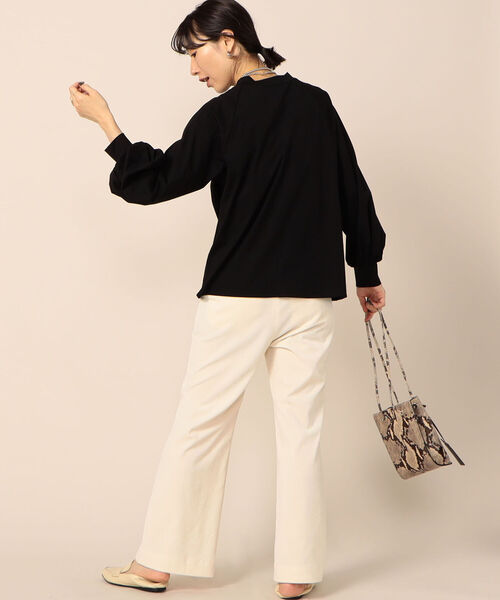 NOLLEY’S(ノーリーズ)の「ボトルネックトリコットプルオーバーカットソー(Tシャツ/カットソー・レディース・ブラック/オフホワイト/グリーン・38/36)」の9枚目の写真